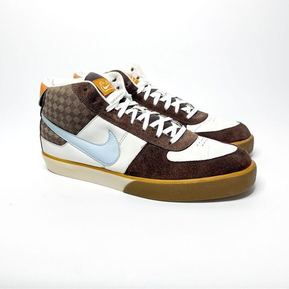 Nike Men's 6.0 High-Top Sneakers Brown & White Suede Vintage 2008 Size 12 - Picture 1 of 7